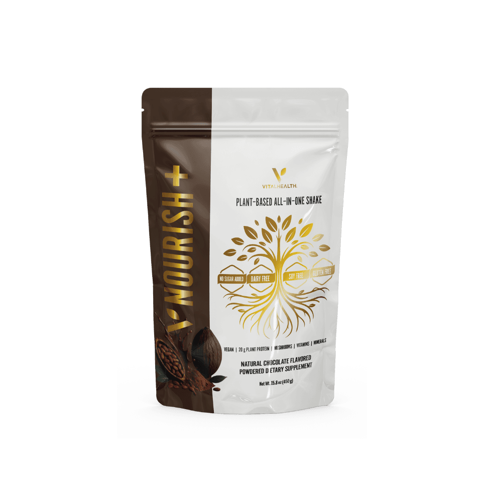 Nourish+ plant-based all-in-one chocolate shake bag